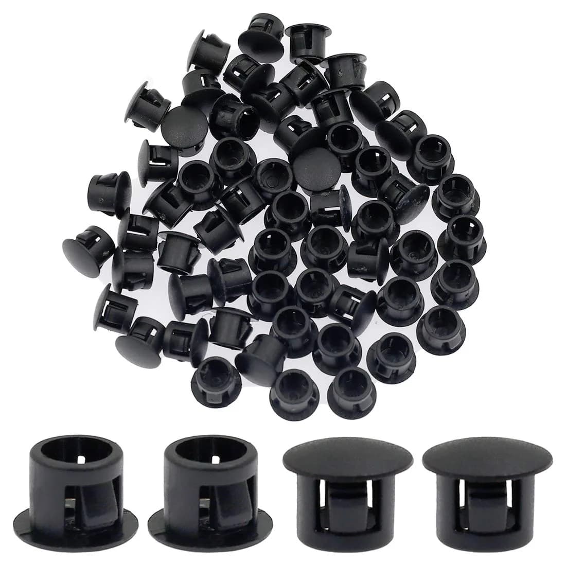 suiwotin 60PCS 8mm/5/16 Black Hole Plugs Plastic | Waterproof & Dustproof Sealing Solution