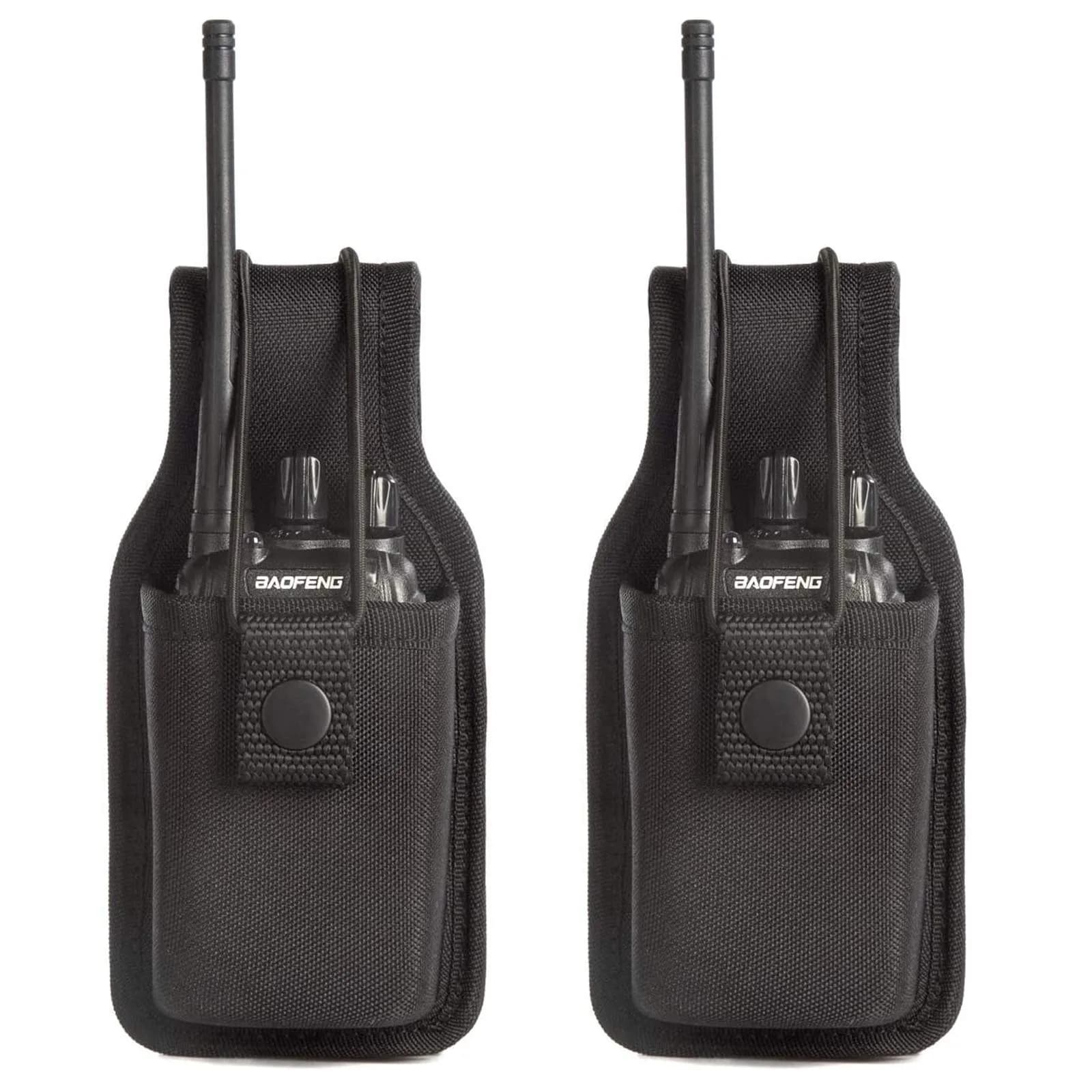 LUITON Radio Holder Holster 2-Pack | Nylon Pouch for Duty Belt with Zipper Closure — 2-Pack