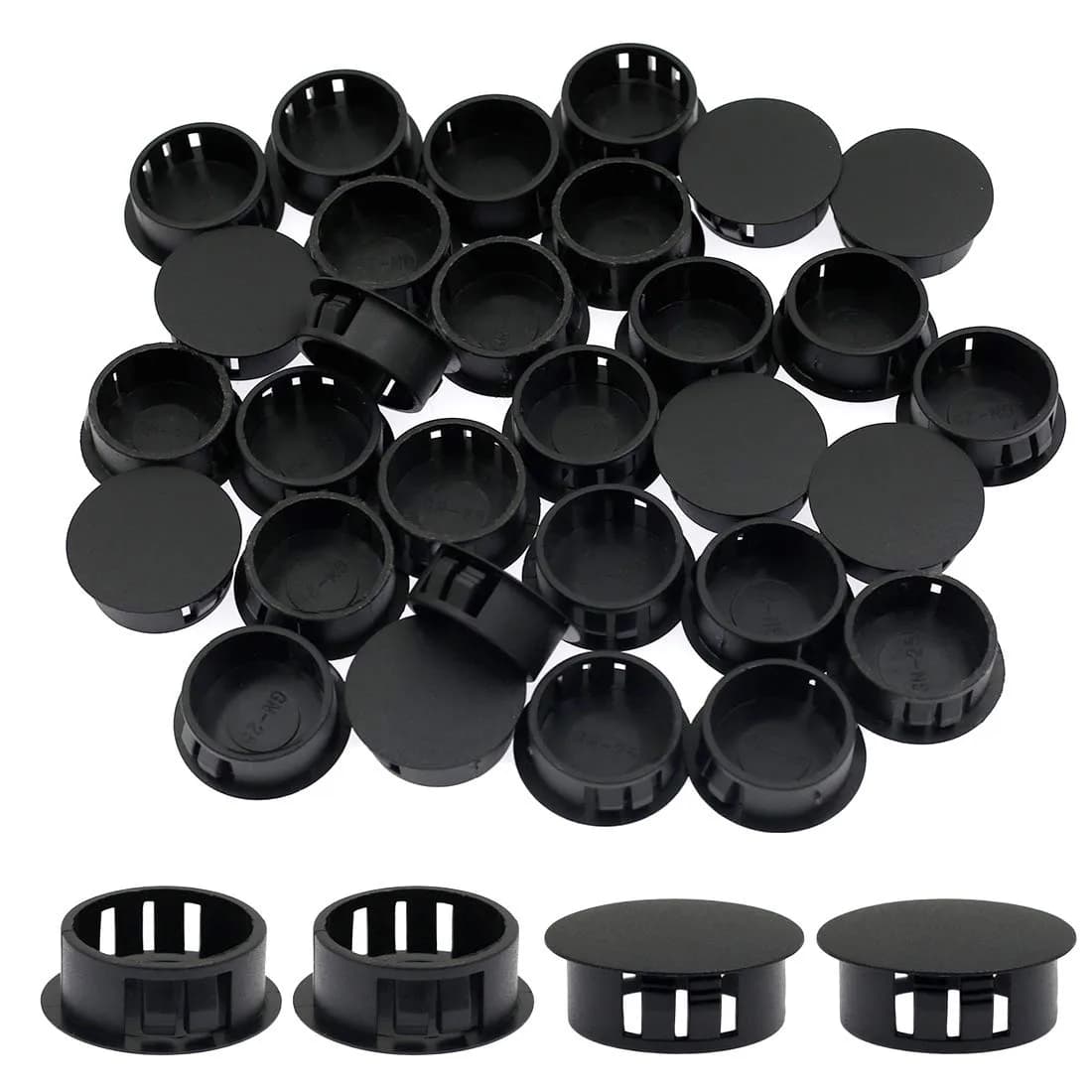 suiwotin Black Hole Plugs Plastic 25mm | Waterproof Dustproof Seal for Furniture & Equipment