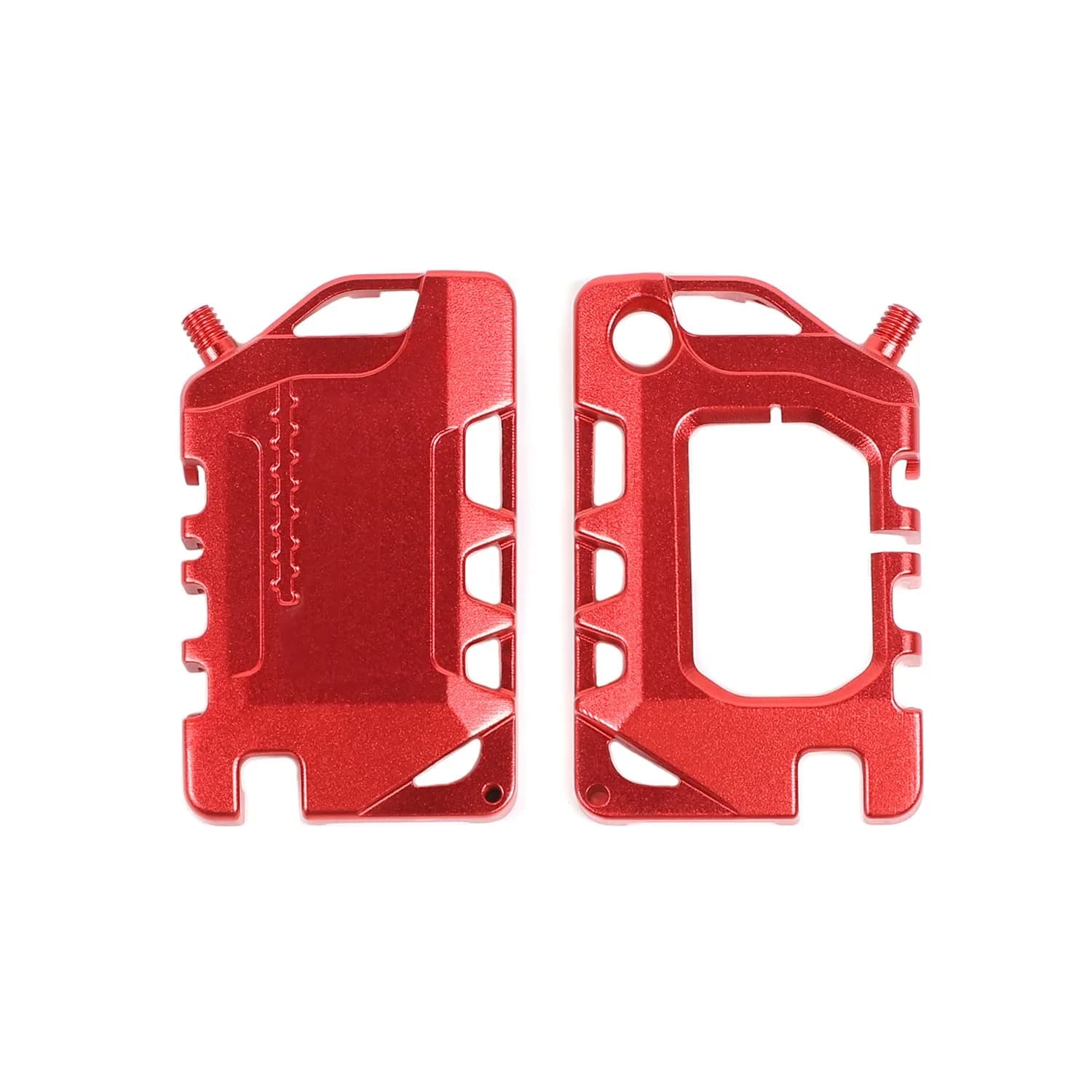 RT-TCZ Black Aluminum Alloy Key Fob Case Cover for Jeep Wrangler JL JLU Gladiator | Heavy Duty Protection — Red