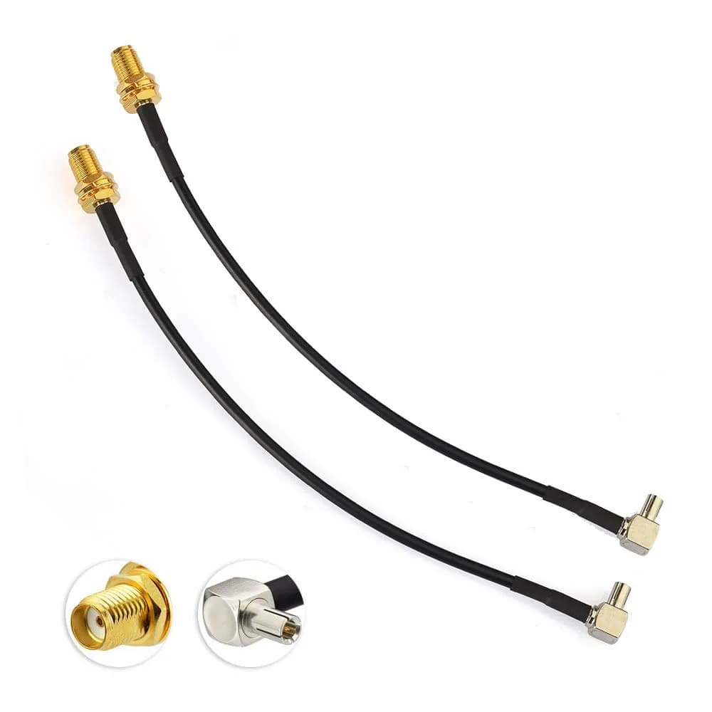Superbat SMA to TS9 Cable 6in RG174 SMA Female to TS9 Male 90° | Connects USB modems & antennas - main product image