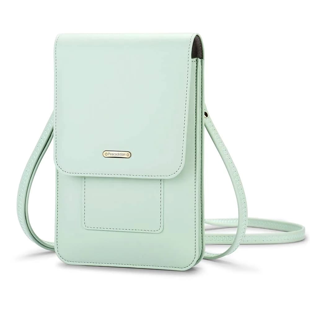 Peacocktion Small Crossbody Bag for Women | RFID Travel Wallet with Card Slots (7.2'' x 4.4'' x 1'') — 10-green
