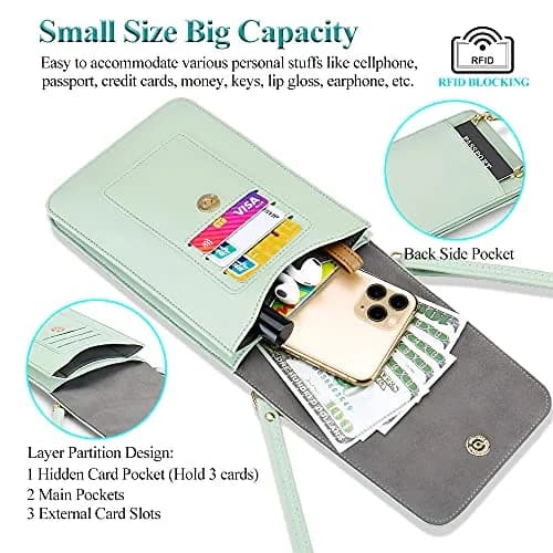 Peacocktion Small Crossbody Bag for Women | RFID Travel Cell Phone Wallet with Card Slots thumbnail 4
