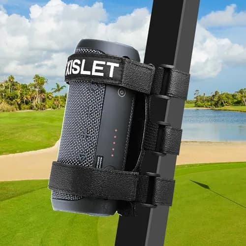 Xislet Portable Speaker Mount with Straps for Golf Cart, Bike, ATV — Black thumbnail 1