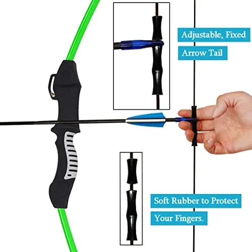 Mxessua 45" Youth Bow and Arrows Set for Kids 8-16 Teens Recurve Archery Beginner Gift Longbow Kit with 9 Arrows, Arm Guard, Quiver, Target Faces & Pin Sight | 15-20 lb Draw Weight thumbnail 4