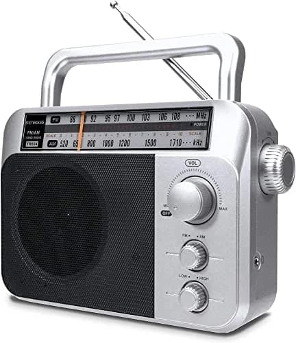 Retekess TR604 AM FM Portable Radio | Silver, 220x145x62mm (8.66x5.71x2.44in) thumbnail 1