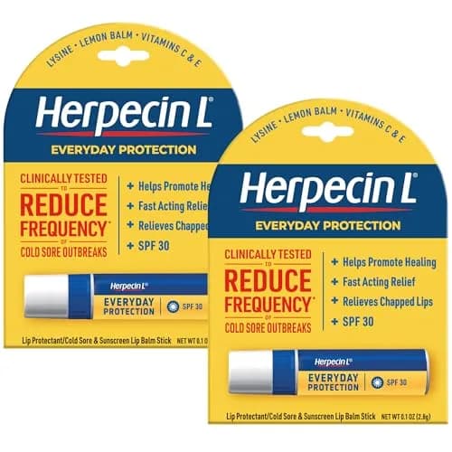 Herpecin-L Lip Balm Stick with SPF30 & Lysine | Protects & Treats Cold Sores, Chapped Lips, 0.1oz | 2 Pack thumbnail 1