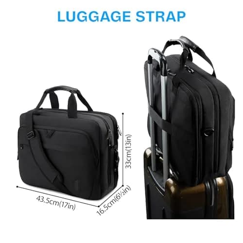 BAGSMART 17.3 Inch Expandable Laptop Bag Briefcase | Water-Resistant Business Travel Work Bag thumbnail 7