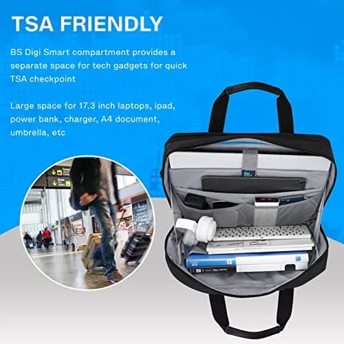 BAGSMART 17.3 Inch Expandable Laptop Bag Briefcase | Water-Resistant Business Travel Work Bag thumbnail 8