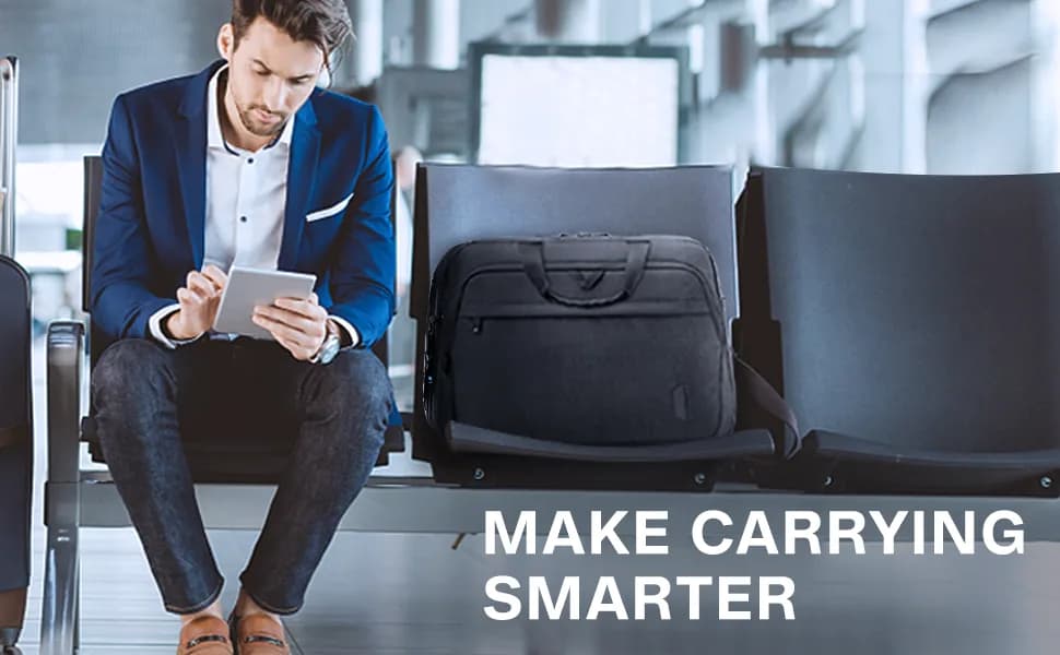 BAGSMART 17.3 Inch Expandable Laptop Bag Briefcase | Water-Resistant Business Travel Work Bag thumbnail 3