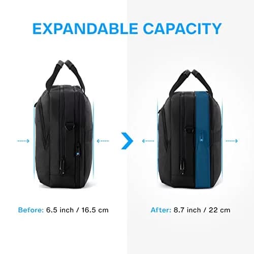 BAGSMART 17.3 Inch Expandable Laptop Bag Briefcase | Water-Resistant Business Travel Work Bag thumbnail 4