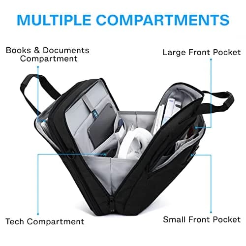 BAGSMART 17.3 Inch Expandable Laptop Bag Briefcase | Water-Resistant Business Travel Work Bag thumbnail 5