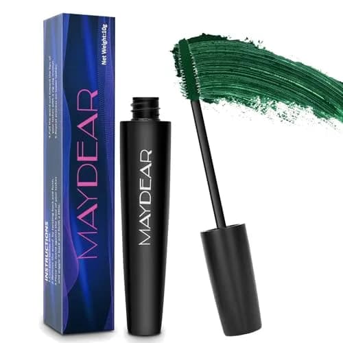 Maydear Dark Green Waterproof Mascara for Women's Eye Makeup | Volumizing & Lengthening thumbnail 1