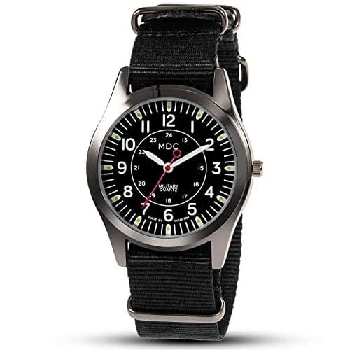 Infantry MDC Mens Military Field Watch 40mm (1.57 inches) | Japanese Quartz Movement, Black Nylon Strap thumbnail 1