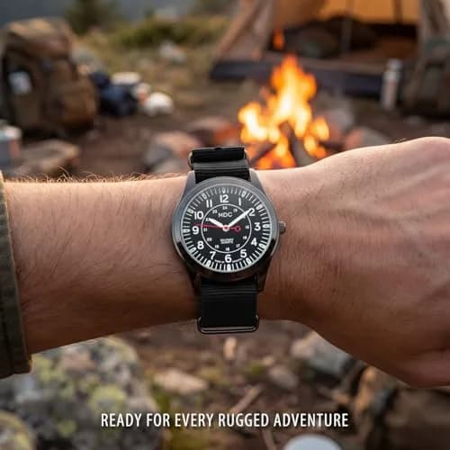 Infantry MDC Mens Military Field Watch 40mm (1.57 inches) | Japanese Quartz Movement, Black Nylon Strap thumbnail 3