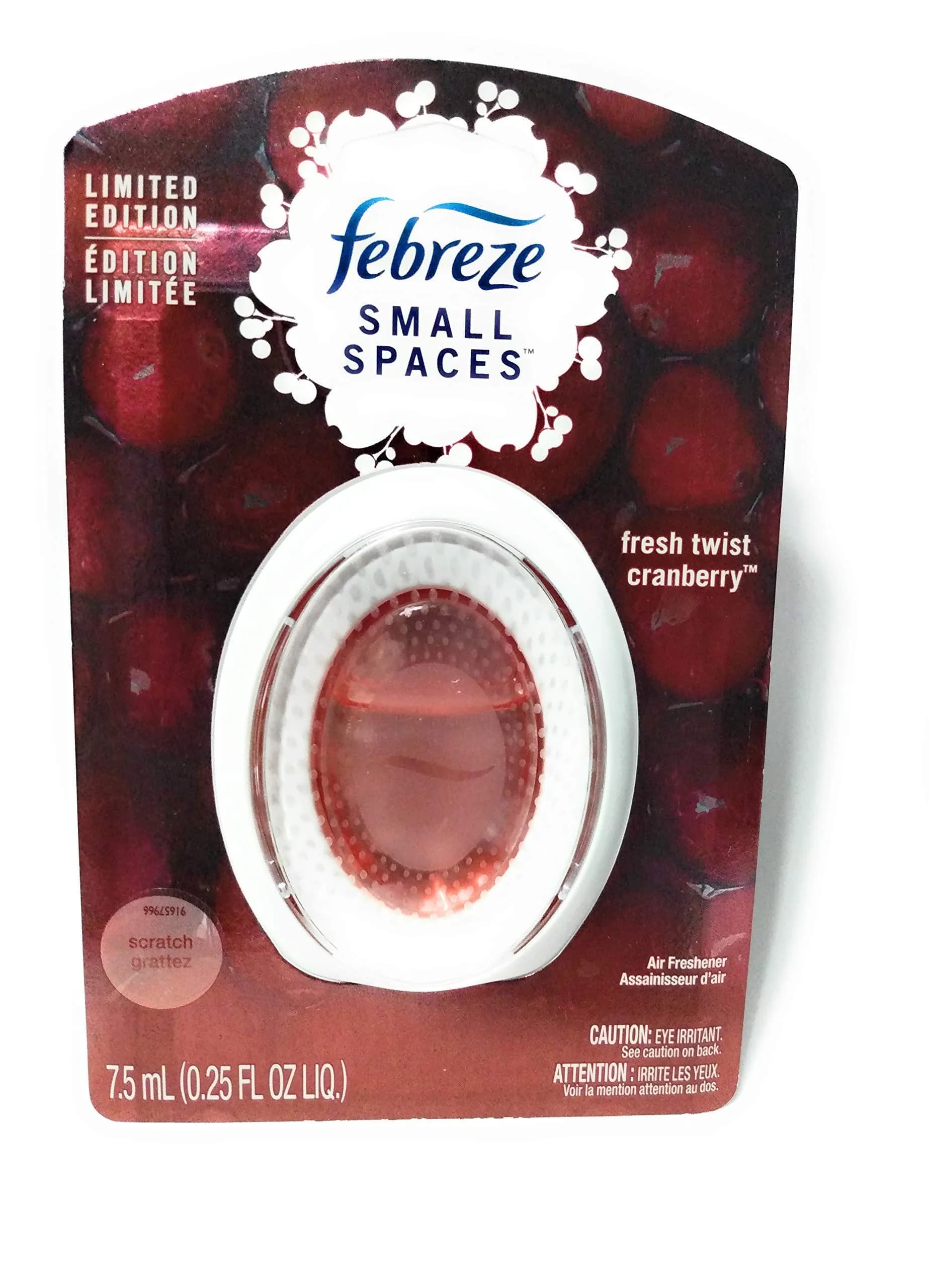Febreze Small Spaces Fresh Twist Cranberry Air Freshener 0.25 fl oz (7 ml) | Lasts Up to 45 Days