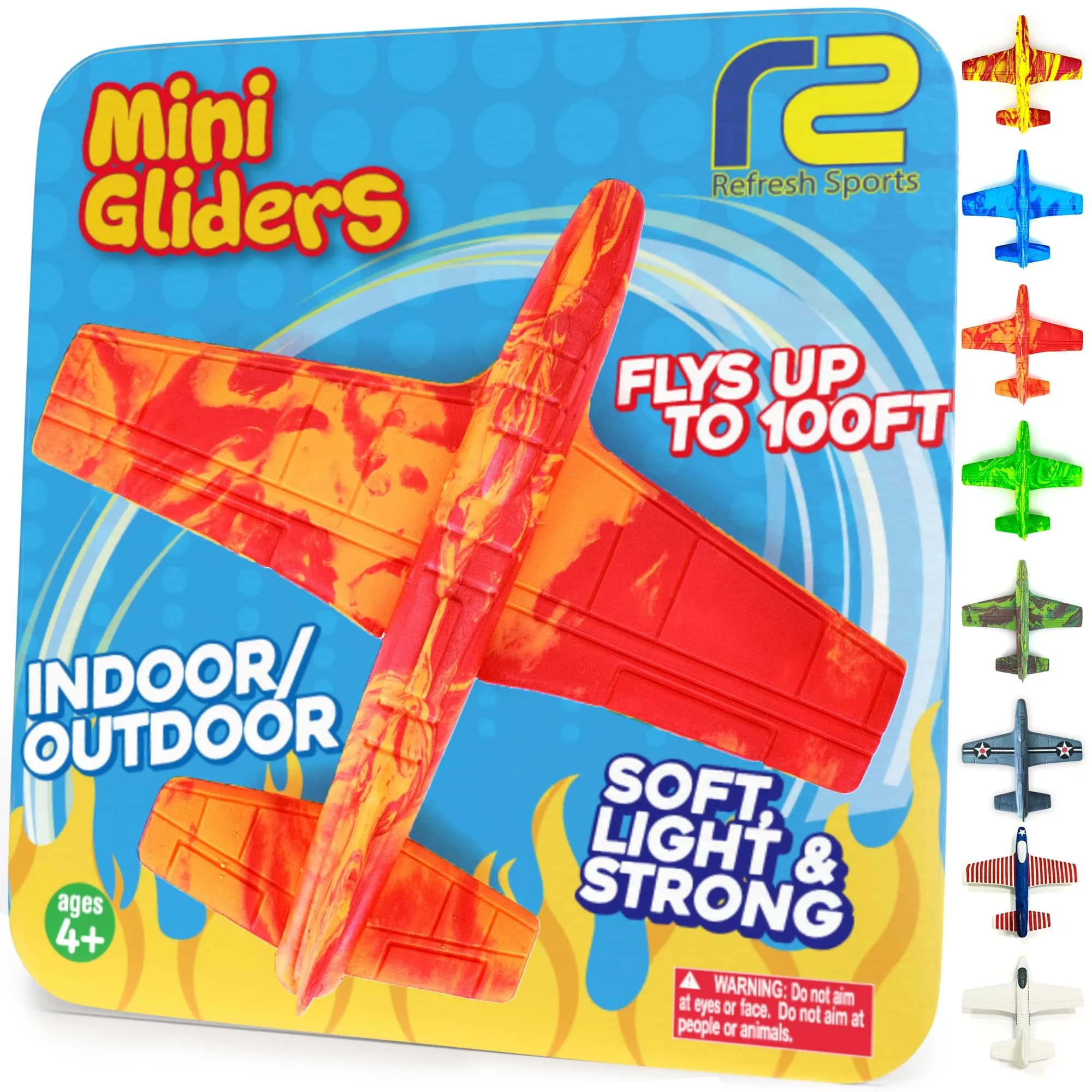 Refresh Sports EVA Foam Mini Glider Airplane | ASTM-Tested, BPA-Free Outdoor Toy for Kids 3-9+ Years — Red