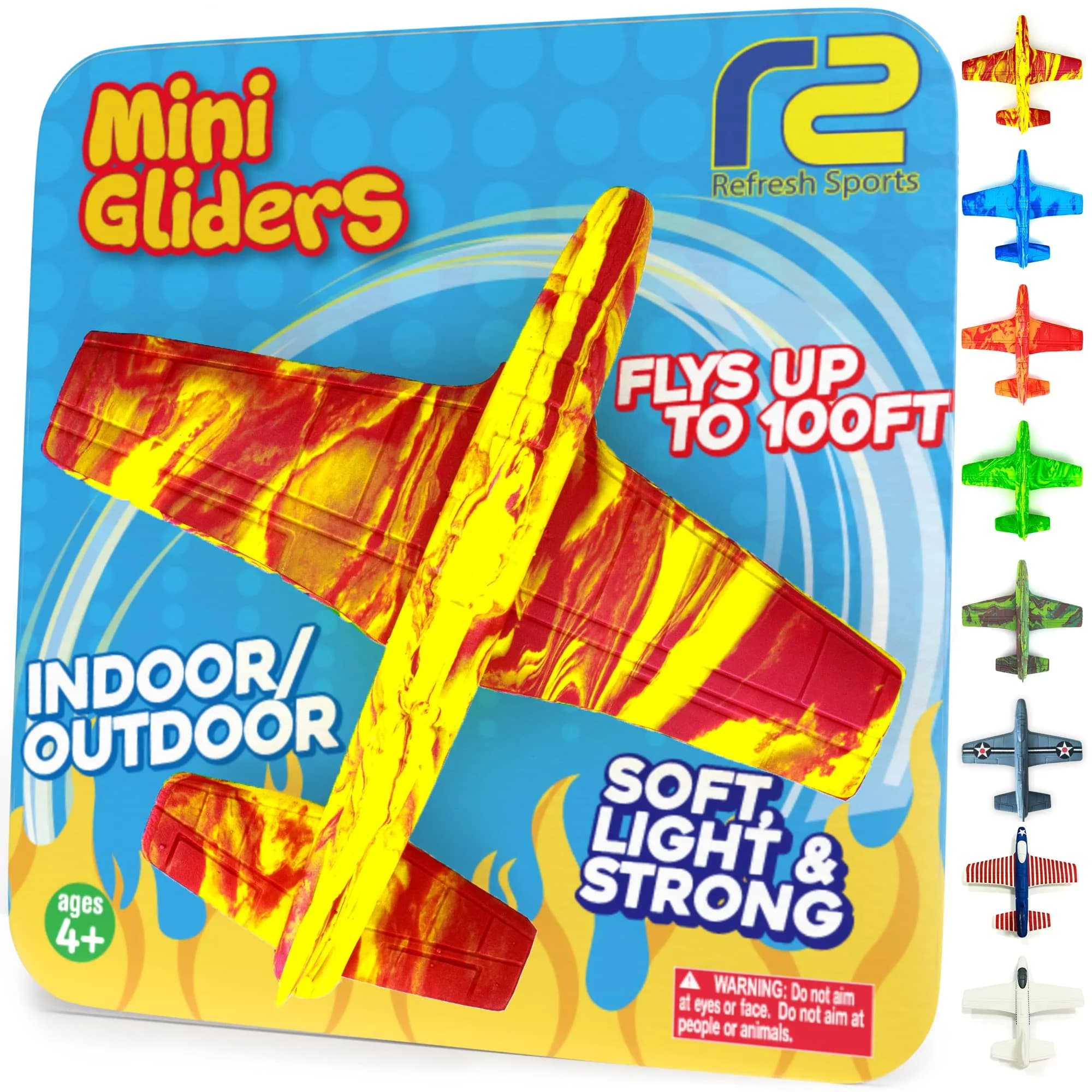 Refresh Sports EVA Foam Mini Glider Airplane | ASTM-Tested, BPA-Free Outdoor Toy for Kids 3-9+ Years — Orange