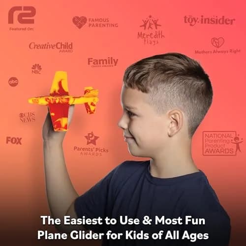 Refresh Sports EVA Foam Glider Plane Orange | Safe & Durable Outdoor Toy for Kids Ages 3-12+ thumbnail 2