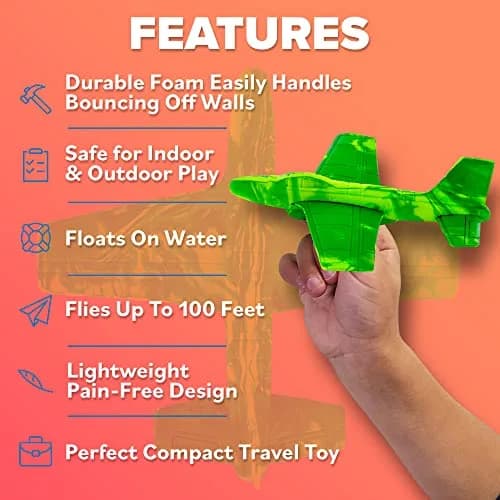 Refresh Sports EVA Foam Mini Glider Airplane | ASTM-Tested, BPA-Free Outdoor Toy for Kids 3-9+ Years thumbnail 4
