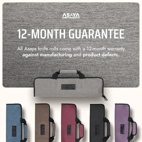 Asaya Chef Knife Roll Bag - 12-Pocket Travel Case for Kitchen Knives, Lightweight Stain-Resistant Nylon, Grey thumbnail 6