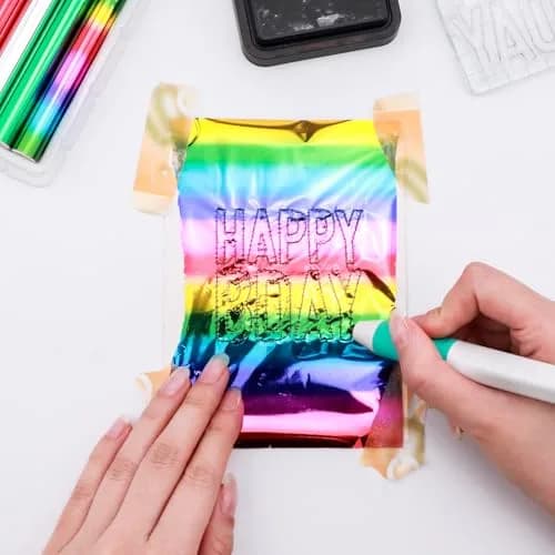 CYFUN DESIGN Heated Foil Pen Set with Gold Foil Roll & USB Cable | Crafting & Card Making Tool thumbnail 4