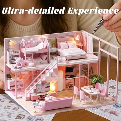 Flever "Meeting Your Sweet" DIY Miniature Dollhouse Kit with Furniture & Dust Cover, 1:32 Scale | Ages 14+ thumbnail 9
