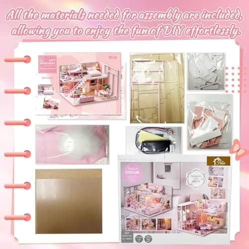 Flever "Meeting Your Sweet" DIY Miniature Dollhouse Kit with Furniture & Dust Cover, 1:32 Scale | Ages 14+ thumbnail 3