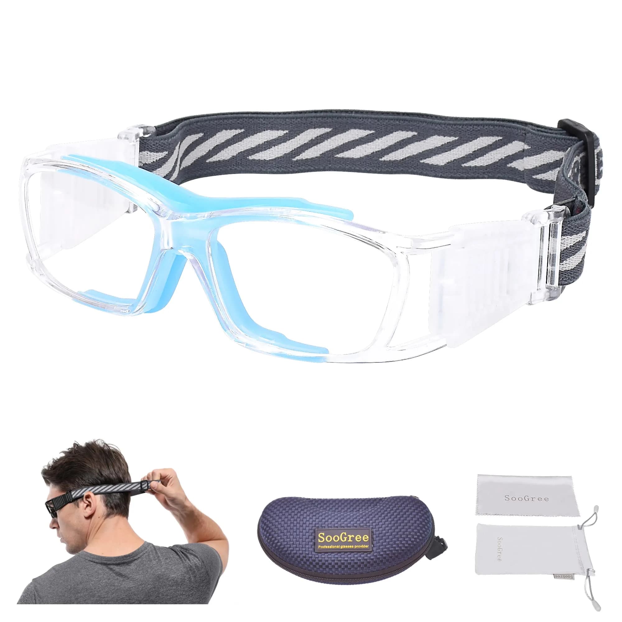 SooGree Racquetball Goggles for Men Women | Impact-Resistant Polycarbonate Lens & Adjustable Strap