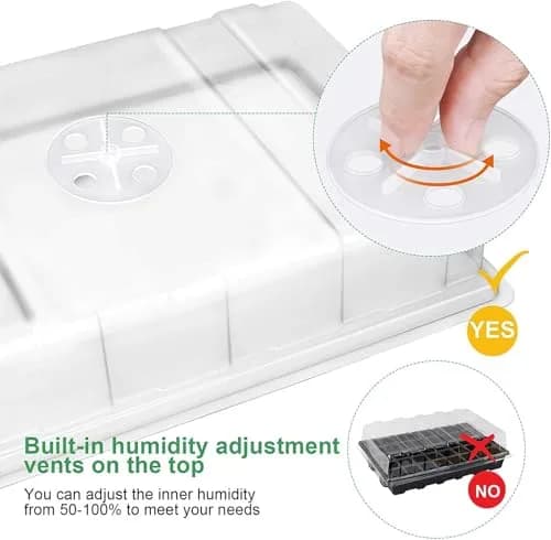 MIXC 5 Pack Seed Starter Tray with Dome & Tools, 200 Cells Total (40 Cells/Tray) | Mini Propagator Greenhouse Grow Kit thumbnail 5