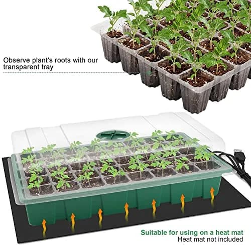 MIXC 5 Pack Seed Starter Tray, 40-Cell 5-Pack | Transparent Plastic Germination Kit for Indoor & Outdoor Gardening thumbnail 3