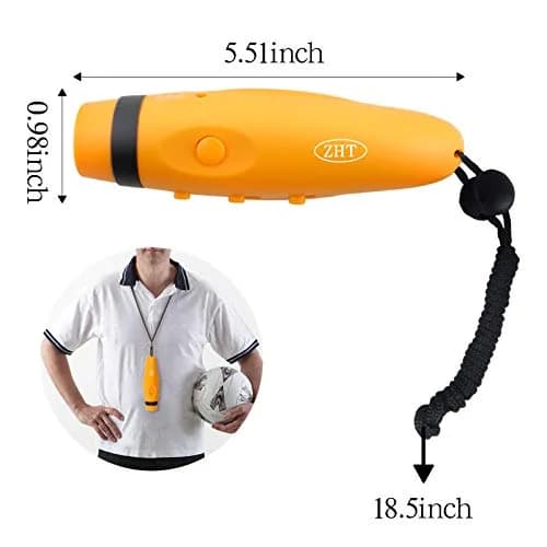 ZHT Electronic Whistle with USB Charging, 3-Tone 120dB, Yellow | Referee & Coach Loud Safety Whistle with Lanyard thumbnail 6