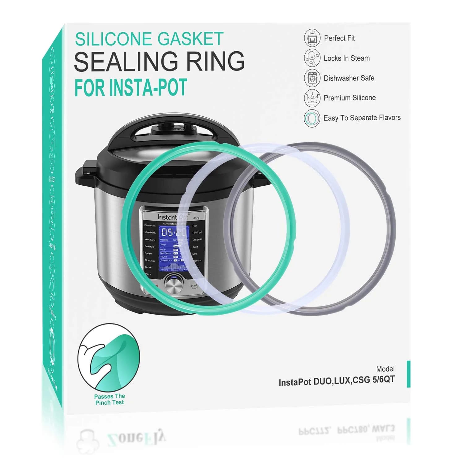 ZoneFly 6 Quart Silicone Sealing Ring - 3 Pack (Colorful) | Fits Instant Pot Duo, Lux, Ultra, Pro, Crisp XL 6Qt