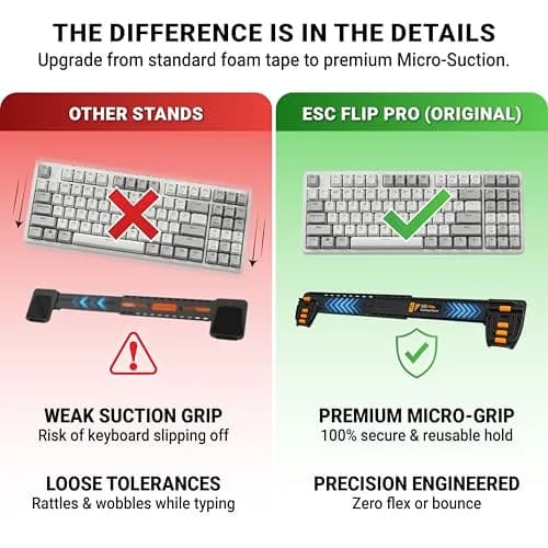 GPG2 ESC Flip PRO Keyboard Stand for Desk – Extendable Width, 4 Adjustable Angles, Compatible with Apple Magic Keyboard & Full-Size Models thumbnail 3
