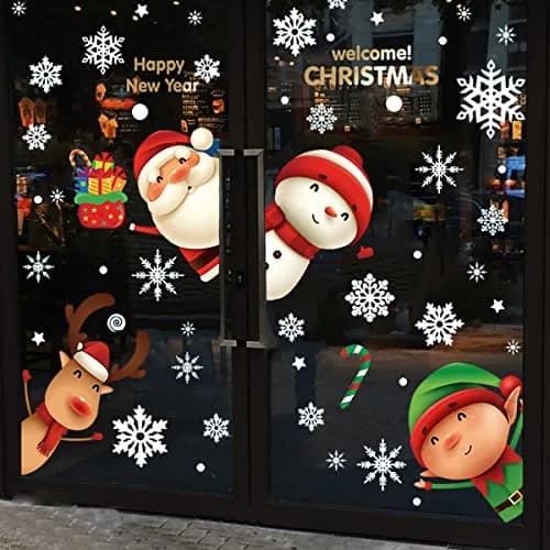XIMISHOP 82PCS Christmas Snowflake Window Clings Stickers for Glass | Indoor Holiday Snowflake Decals thumbnail 5