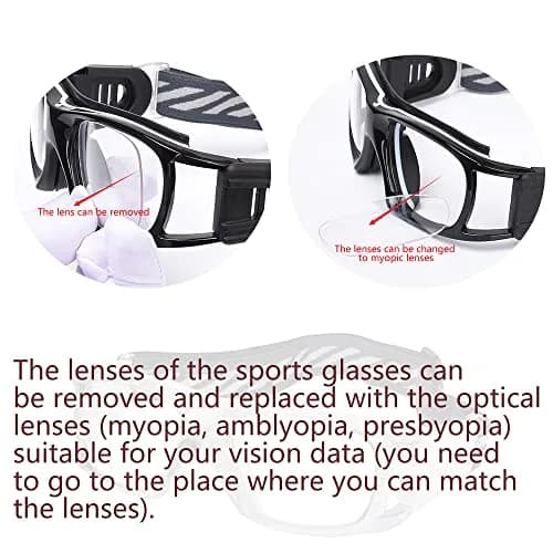 SooGree Adult Basketball Soccer Sports Protective Eyewear Goggles Glasses | Impact-Resistant Polycarbonate Frame & Clear Vision thumbnail 2