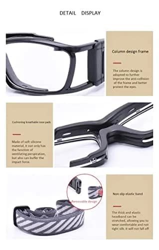 SooGree Adult Basketball Soccer Sports Protective Eyewear Goggles Glasses | Impact-Resistant Polycarbonate Frame & Clear Vision thumbnail 3