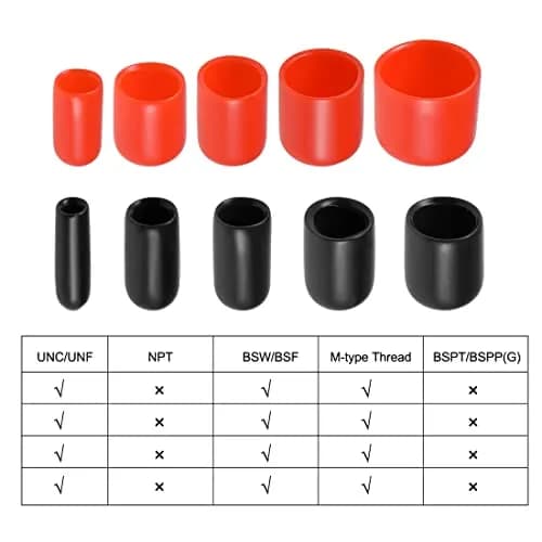 uxcell 6mm ID Black Vinyl Round Tube Bolt Cap Cover Thread Protectors (20-Pack) thumbnail 5