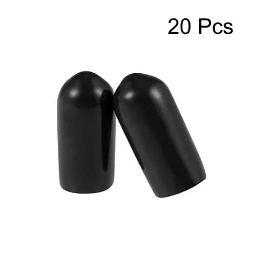 uxcell 6mm ID Black Vinyl Round Tube Bolt Cap Cover Thread Protectors (20-Pack) thumbnail 2