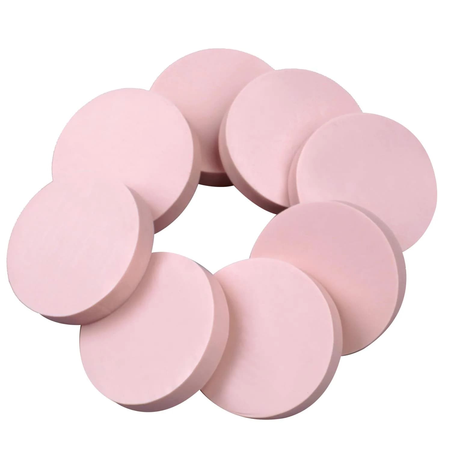 XoreArt Pink Rubber Carving Blocks 5cm x 5cm (8-Pack) | Soft Rubber Crafts for Stamp Making — Round