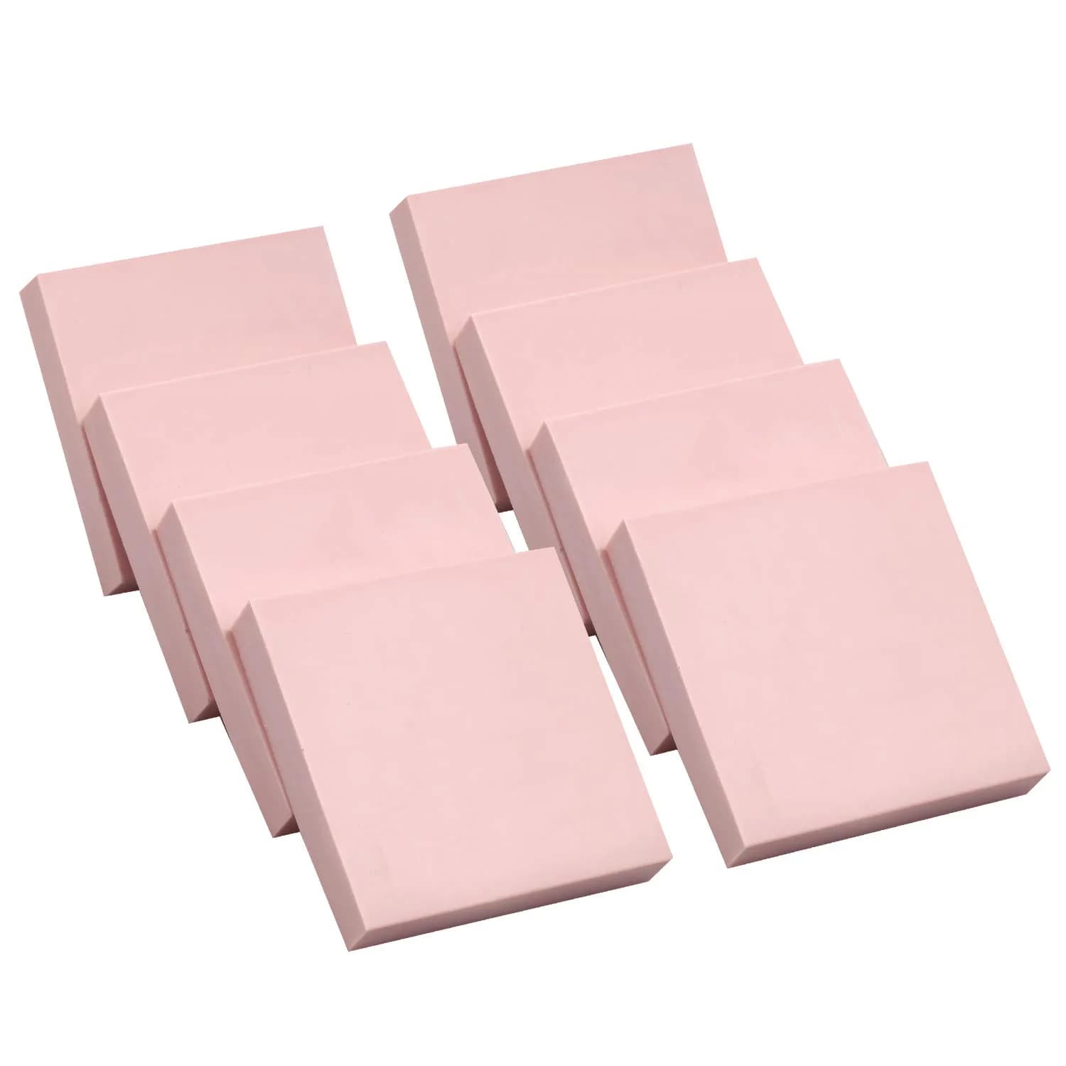 XoreArt Pink Rubber Carving Blocks 5cm x 5cm (8-Pack) | Soft Rubber Crafts for Stamp Making - main product image