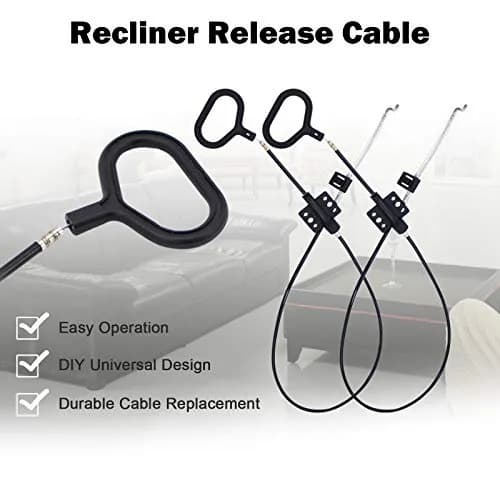 Nonley Black 2 Pack Recliner Cables with D-Ring Handle | Easy Install Sofa Replacement Parts thumbnail 5
