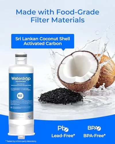 Waterdrop WDS-F45 Refrigerator Water Filter Replacement 3 Pack | NSF Certified for Lead, Mercury Reduction thumbnail 6