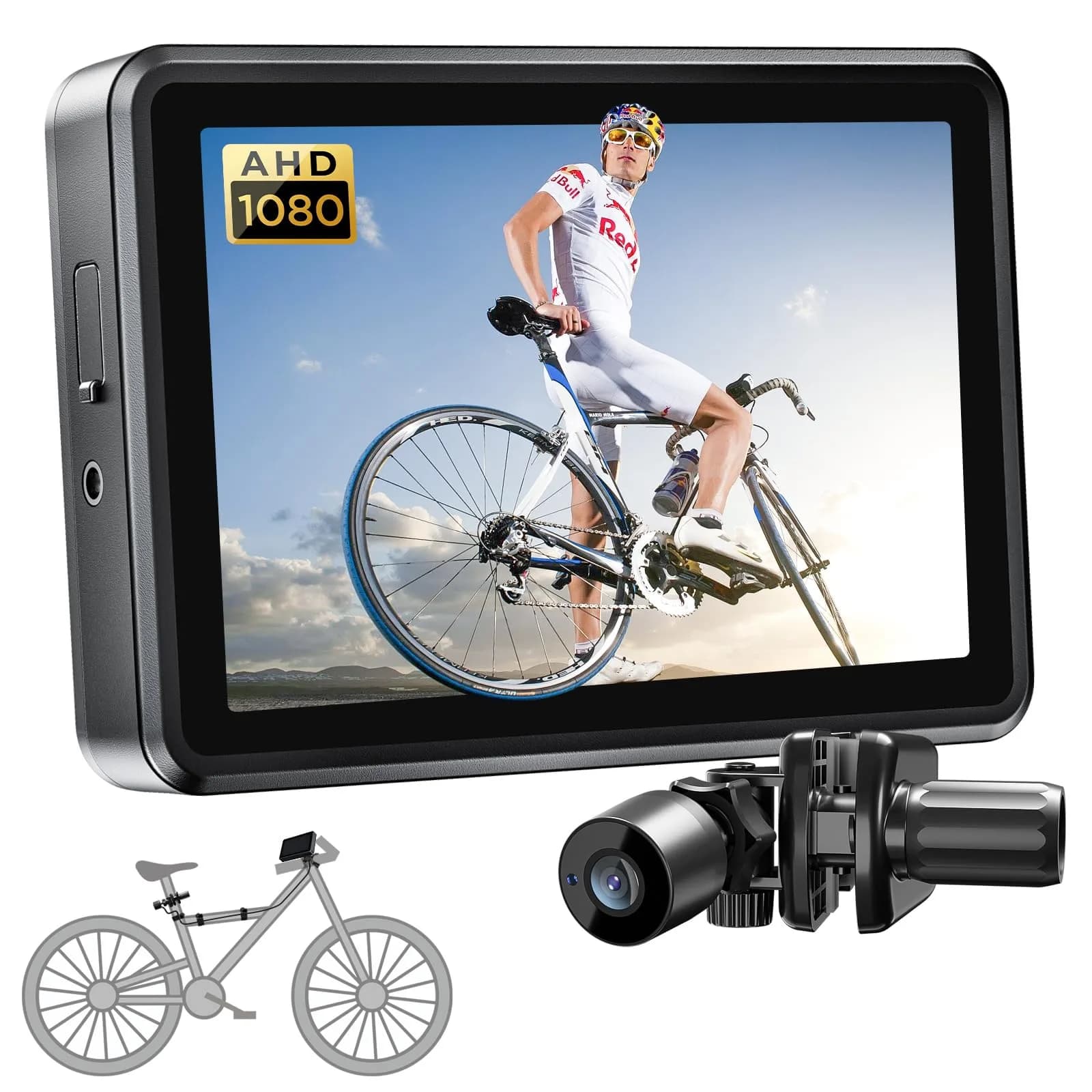 FEISIKE 4.3" IPS Bike Camera Rear View Monitor with 3X Zoom & 145° Wide Angle | Real-Time Traffic Monitoring