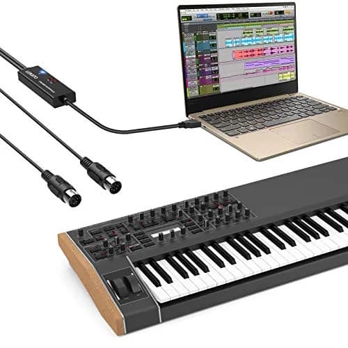 LEKATO USB MIDI Cable 2m (6.5ft) with 16-Channel Input/Output Indicators | Plug & Play MIDI to USB Keyboard Controller for Windows/Mac thumbnail 7