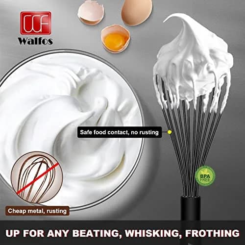 Walfos Silicone Whisk Set of 3 | Heat Resistant Kitchen Utensils for Non-stick Cookware thumbnail 3
