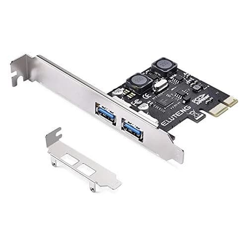 ELUTENG 2Port PCIE USB 3.2 GEN1 Expansion Card 5Gbps with Heatsink | Dual USB-C Ports, PCIe X4/X8/X16 Compatible thumbnail 1