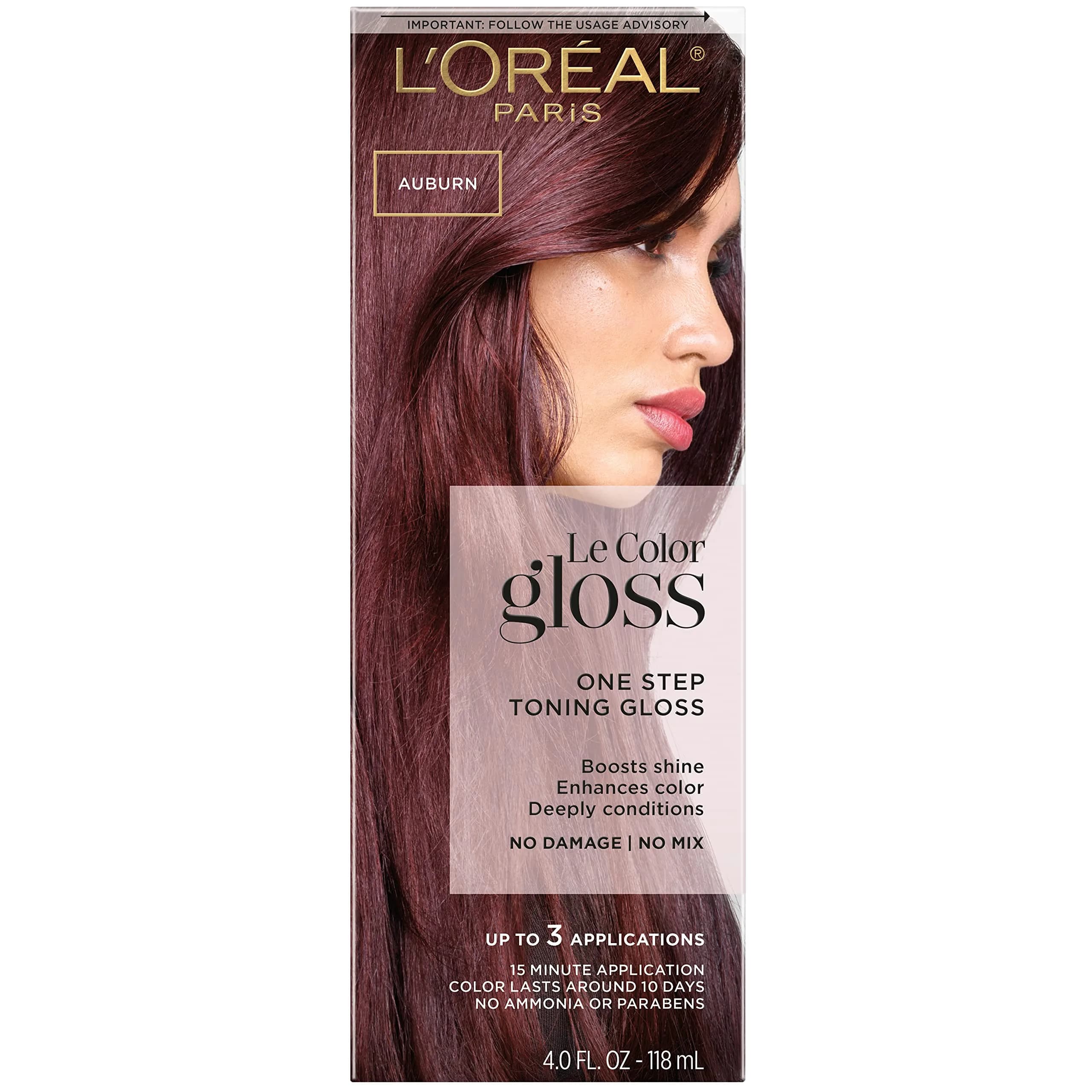 L'Oreal Paris Le Color Gloss Auburn 4 Fl Oz | Neutralizes Brassiness & Adds Shine