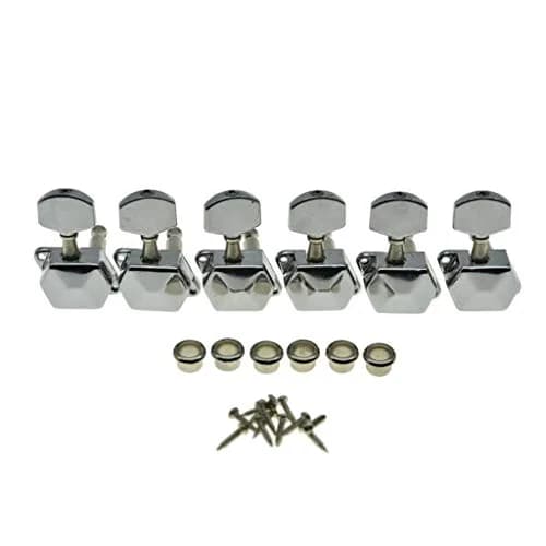 KAISH 6 Inline Semi-Closed Guitar Tuning Keys Pegs Chrome | 8mm Post Hole thumbnail 1