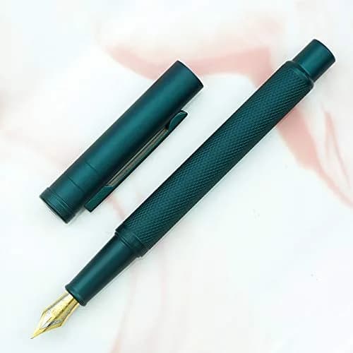 Asvine Dark Green Forest Fountain Pen Extra Fine Nib Classic Design with Converter and Metal Pen Case Set | Smooth Ink Flow Writing Instrument thumbnail 7